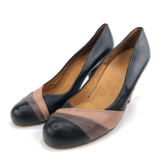 Chie Mihara Black Leather Pumps EUR 37.5 - Picture 3 of 10